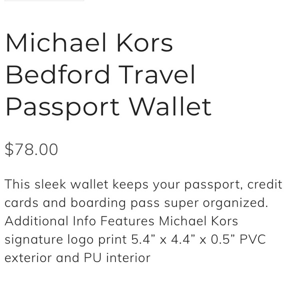Michael Kors Bedford Travel Passport Wallet - Picture 2 of 2